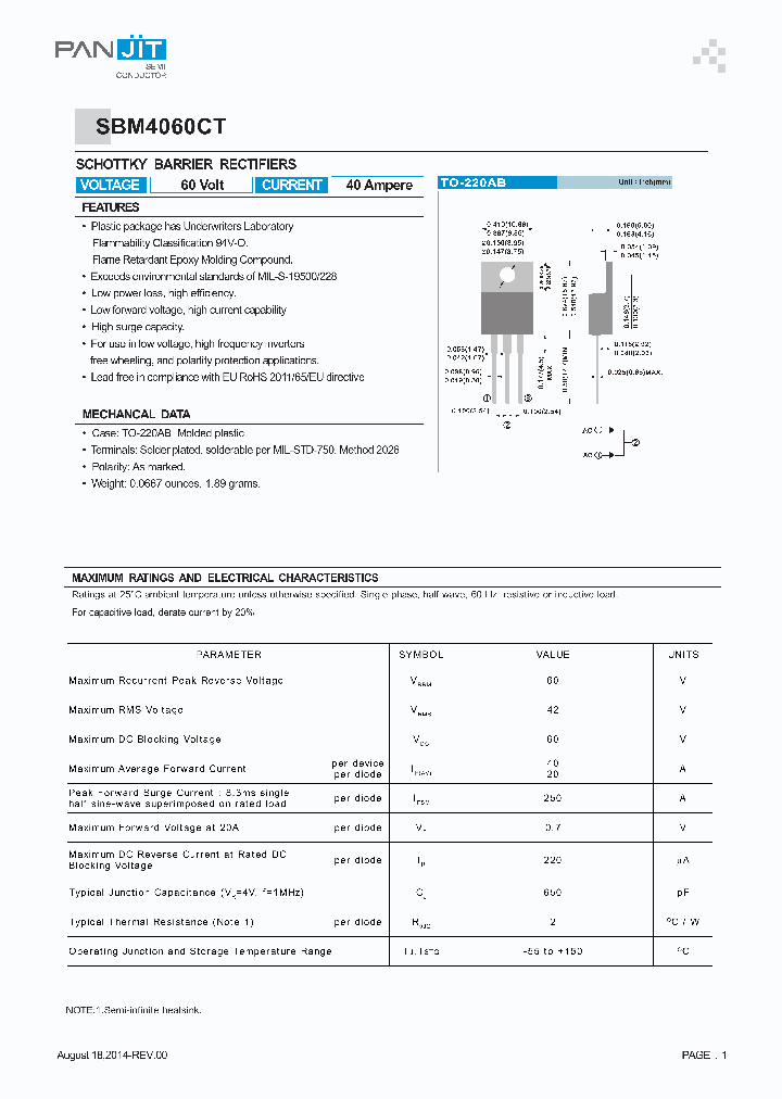 SBM4060CT_8909329.PDF Datasheet