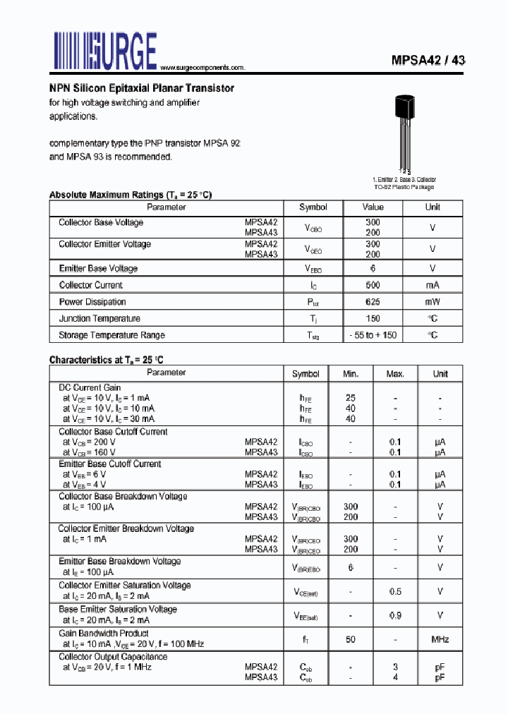 MPSA42_8912654.PDF Datasheet