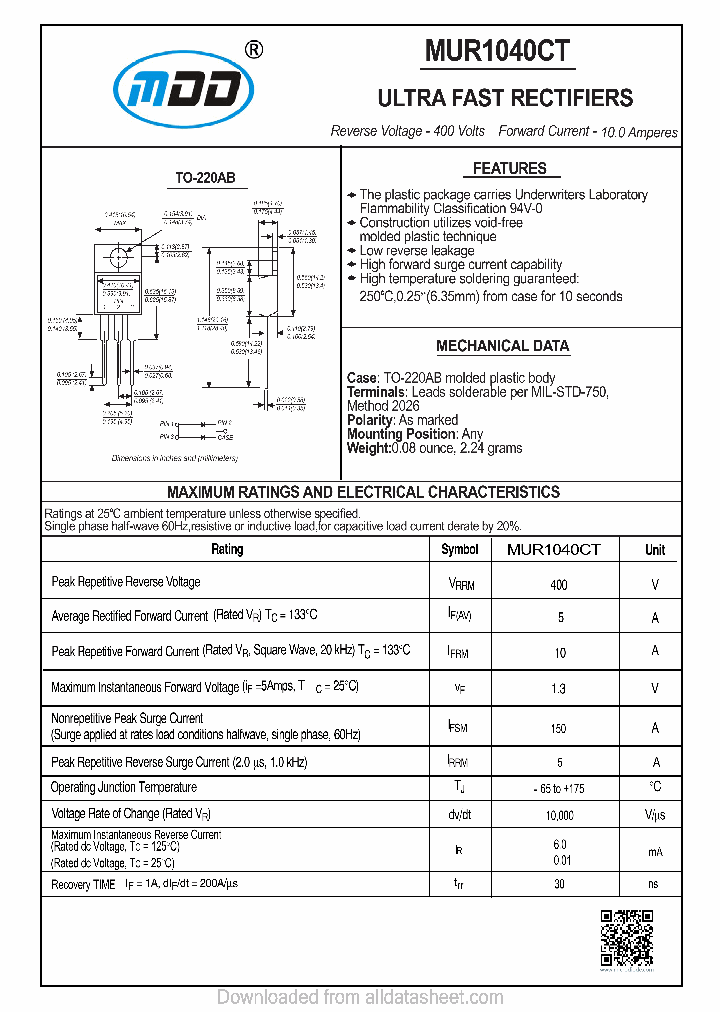 MUR1040CT_8913206.PDF Datasheet