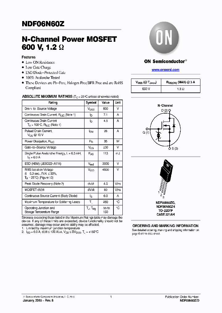 NDF06N60ZG_8916287.PDF Datasheet