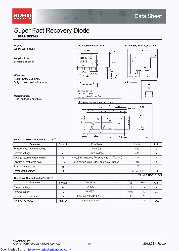 RFUH10NS4STL_8919007.PDF Datasheet