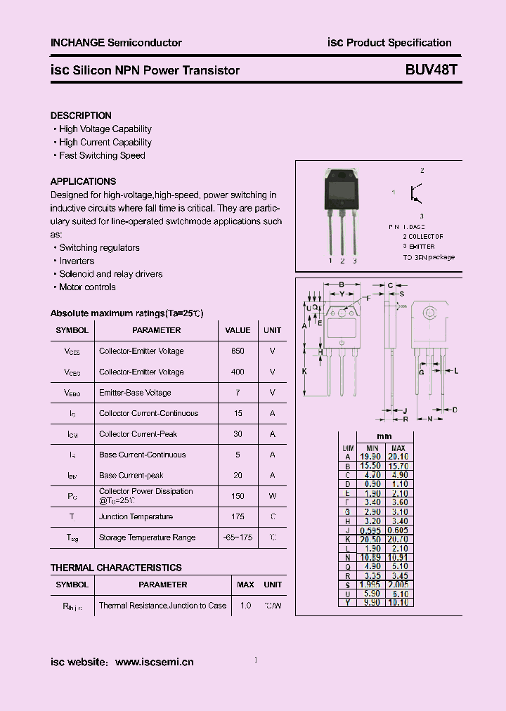 BUV48T_8923946.PDF Datasheet