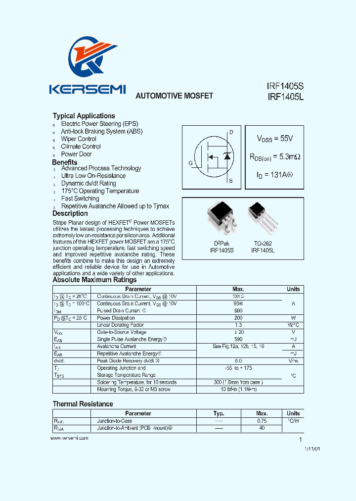 IRF1405S_8927206.PDF Datasheet