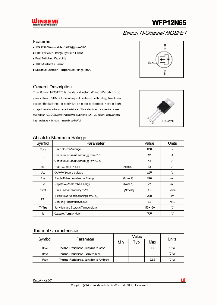 WFP12N65_8929254.PDF Datasheet