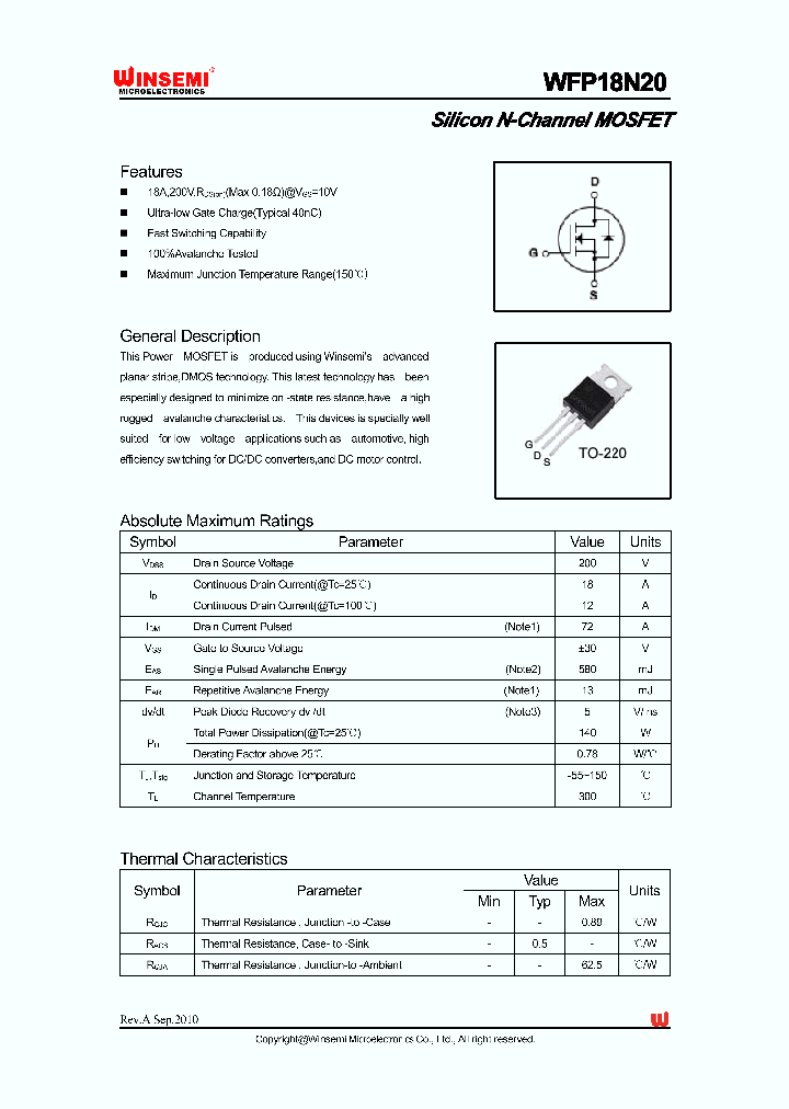 WFP18N20_8929257.PDF Datasheet