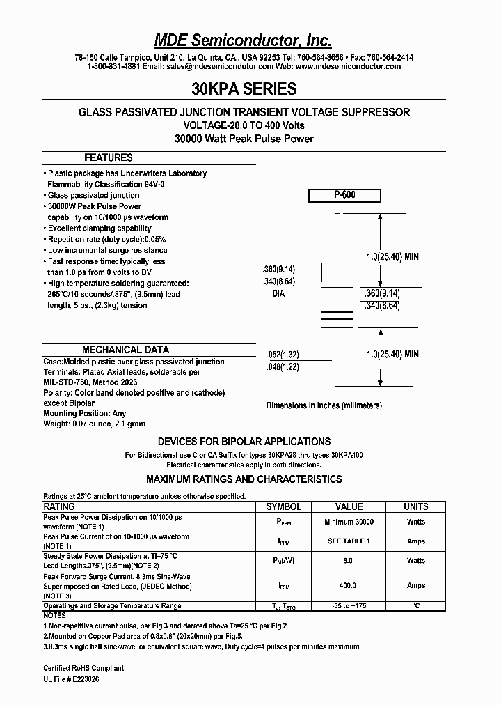 30KPA288A_8930153.PDF Datasheet