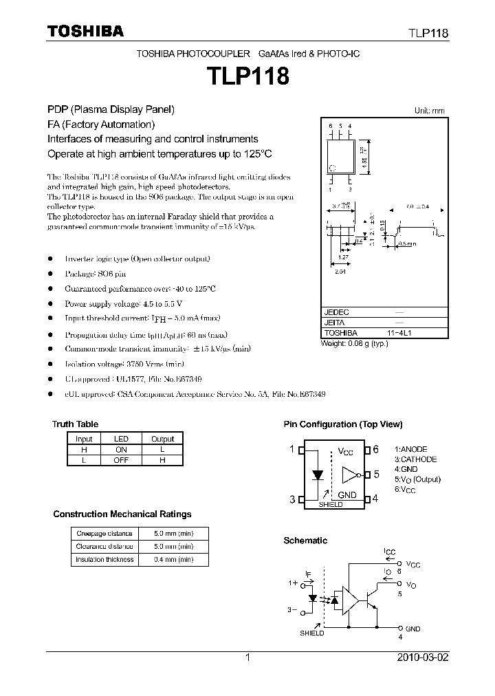 TLP118_8930985.PDF Datasheet