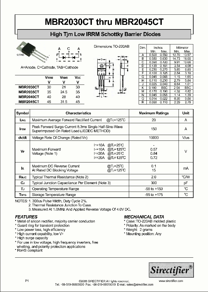 MBR2030CT_8932621.PDF Datasheet