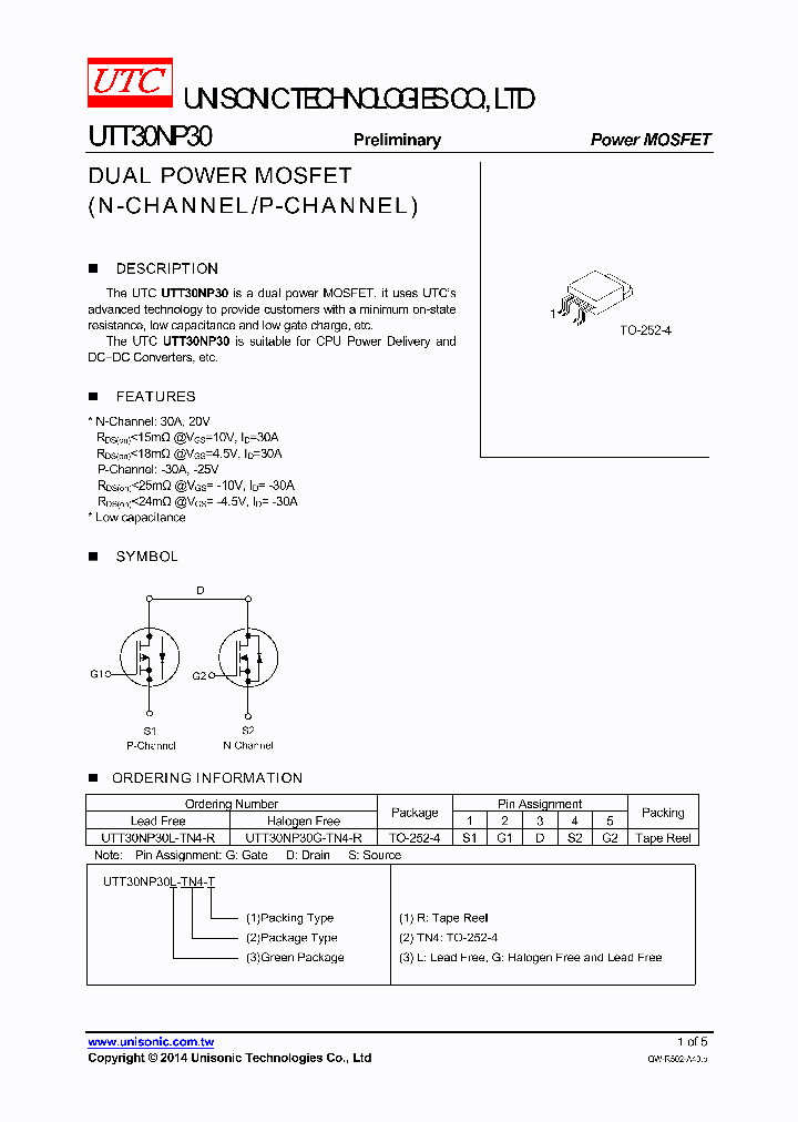 UTT30NP30G-TN4-R_8936224.PDF Datasheet