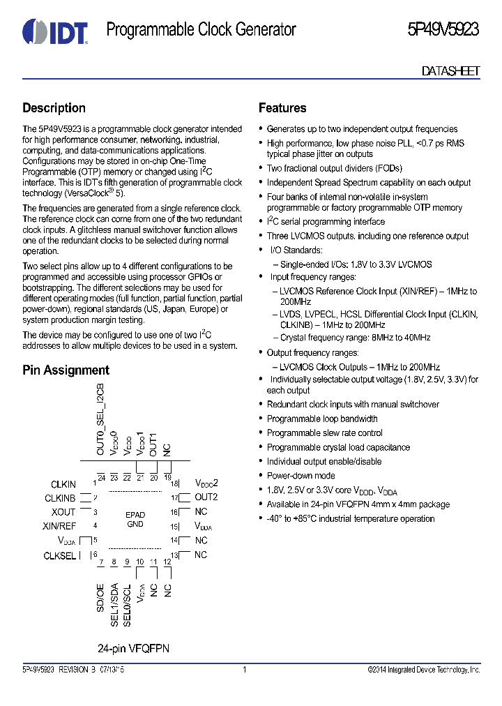 5P49V5923_8938799.PDF Datasheet