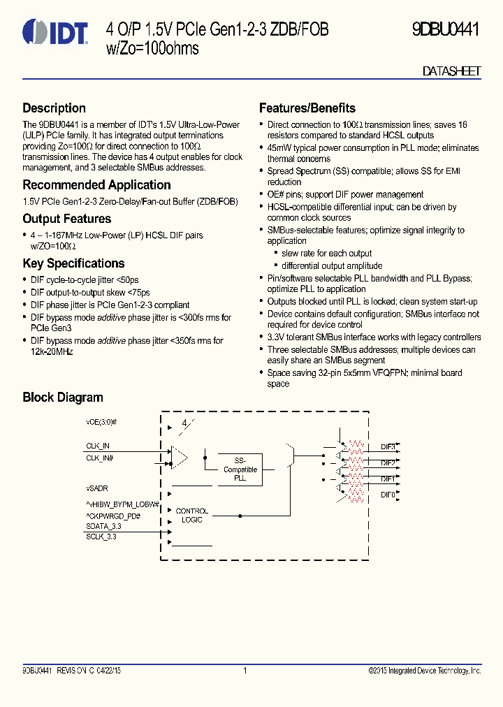 9DBU0441_8938756.PDF Datasheet