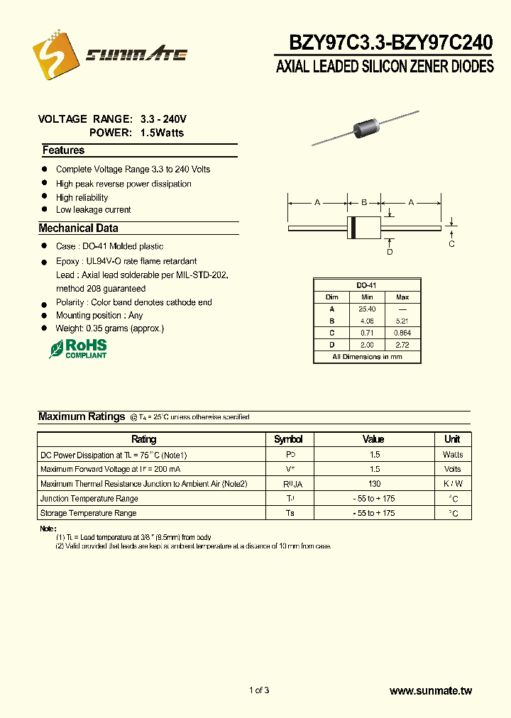 BZY97C10_8940220.PDF Datasheet