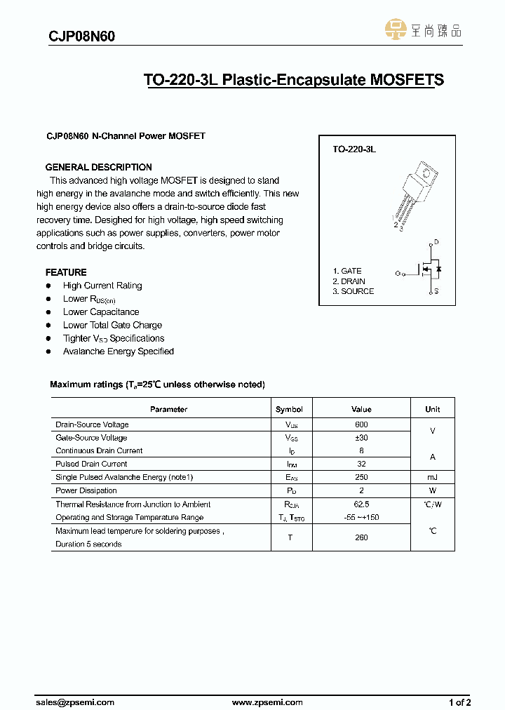 CJP08N60_8941556.PDF Datasheet