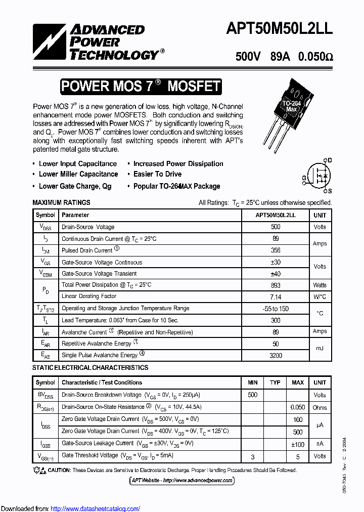 APT50M50L2LLG_8947146.PDF Datasheet