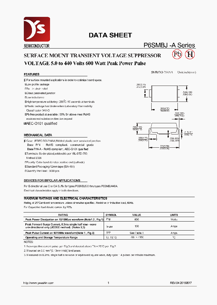 P6SMBJ400A_8949993.PDF Datasheet