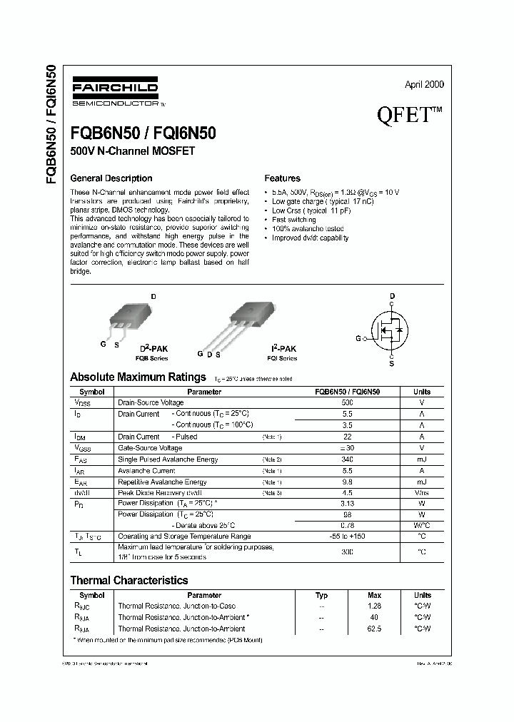 FQI6N50_8954898.PDF Datasheet