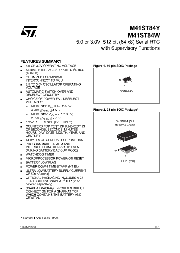 M41ST84WMQ6_8958098.PDF Datasheet