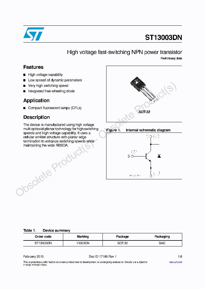 ST13003DN_8964018.PDF Datasheet