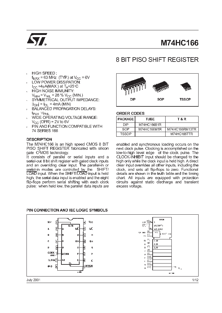 M74HC166RM13TR_8965929.PDF Datasheet