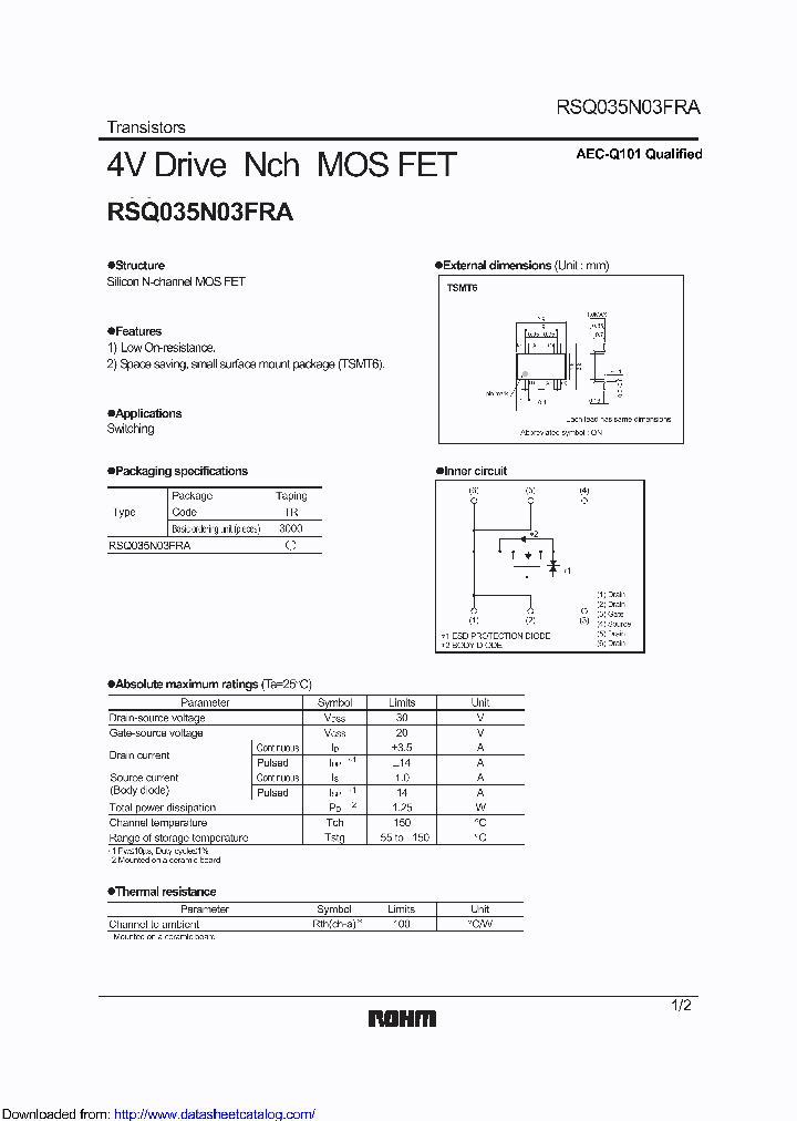 RSQ035N03FRATR_8971325.PDF Datasheet