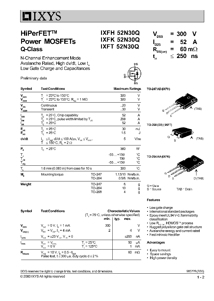 IXFK52N30Q_8972060.PDF Datasheet