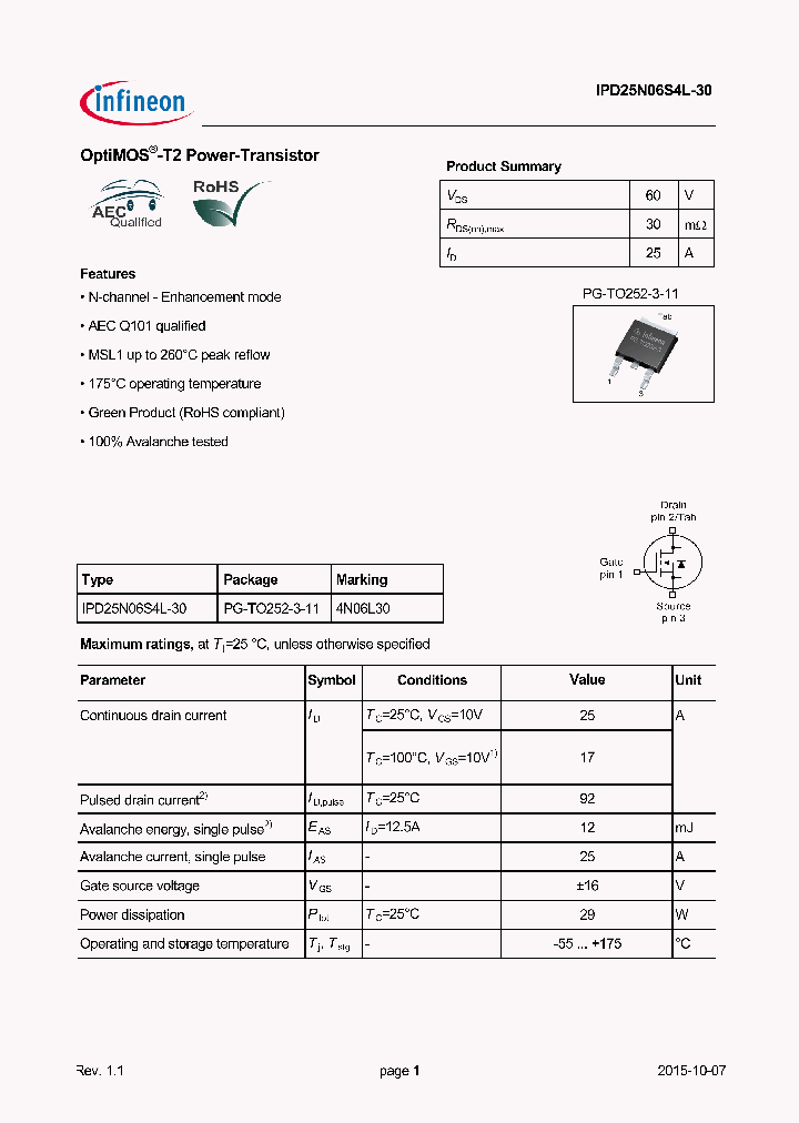 IPD25N06S4L-30_8976698.PDF Datasheet