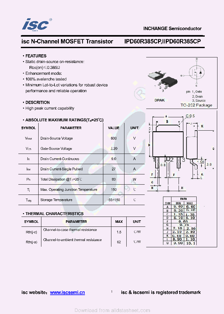 IPD60R385CP_8986650.PDF Datasheet