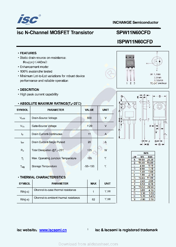 SPW11N60CFD_8988349.PDF Datasheet