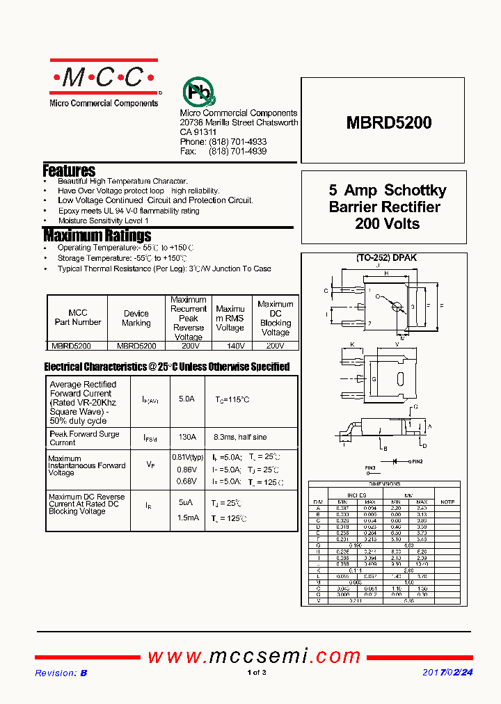 MBRD5200_8988443.PDF Datasheet