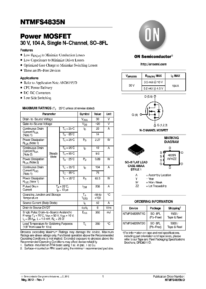 NTMFS4835NT3G_8989782.PDF Datasheet