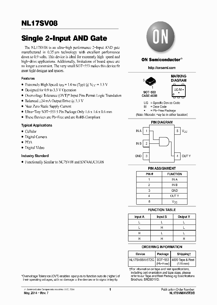 NL17SV08XV5T2G_8990811.PDF Datasheet