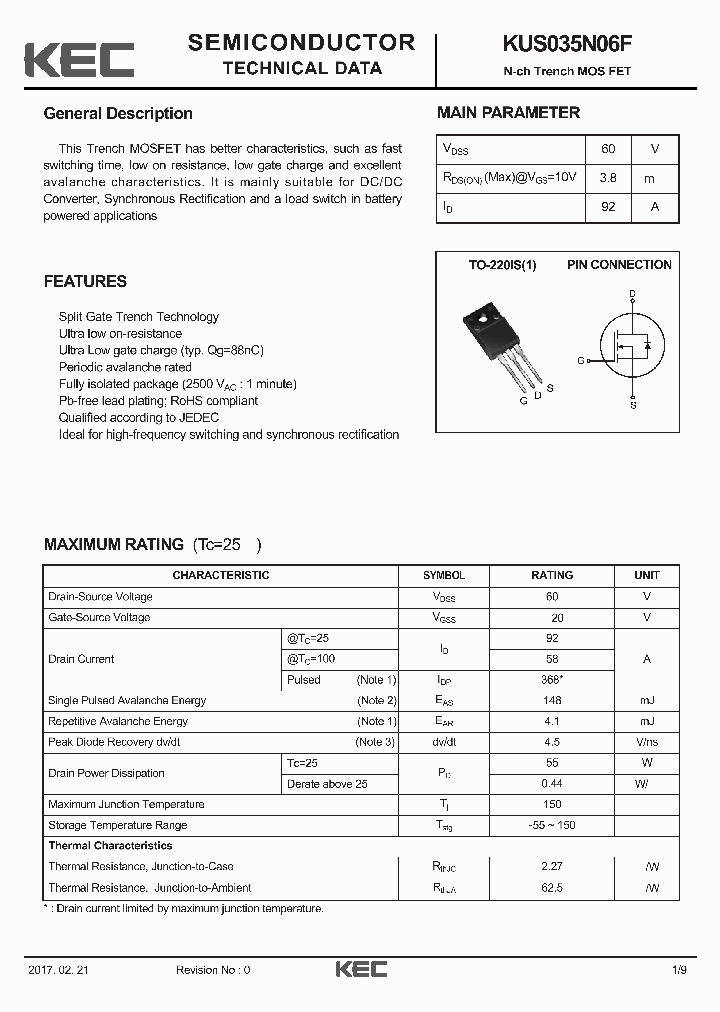 KUS035N06F_8991501.PDF Datasheet