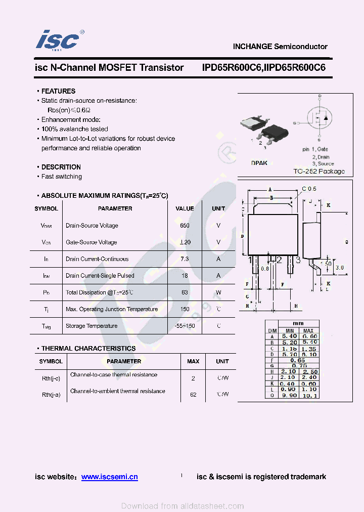 IIPD65R600C6_8991968.PDF Datasheet