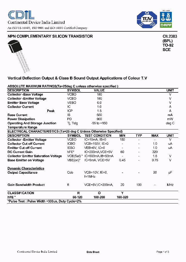 CIL2383BPL_8992329.PDF Datasheet