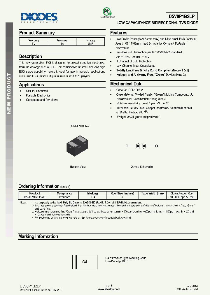 D5V0P1B2LP_9000784.PDF Datasheet