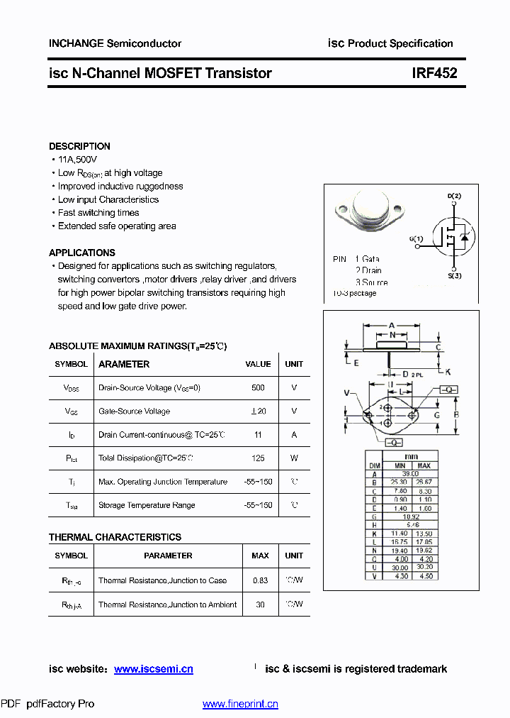 IRF452_9005514.PDF Datasheet