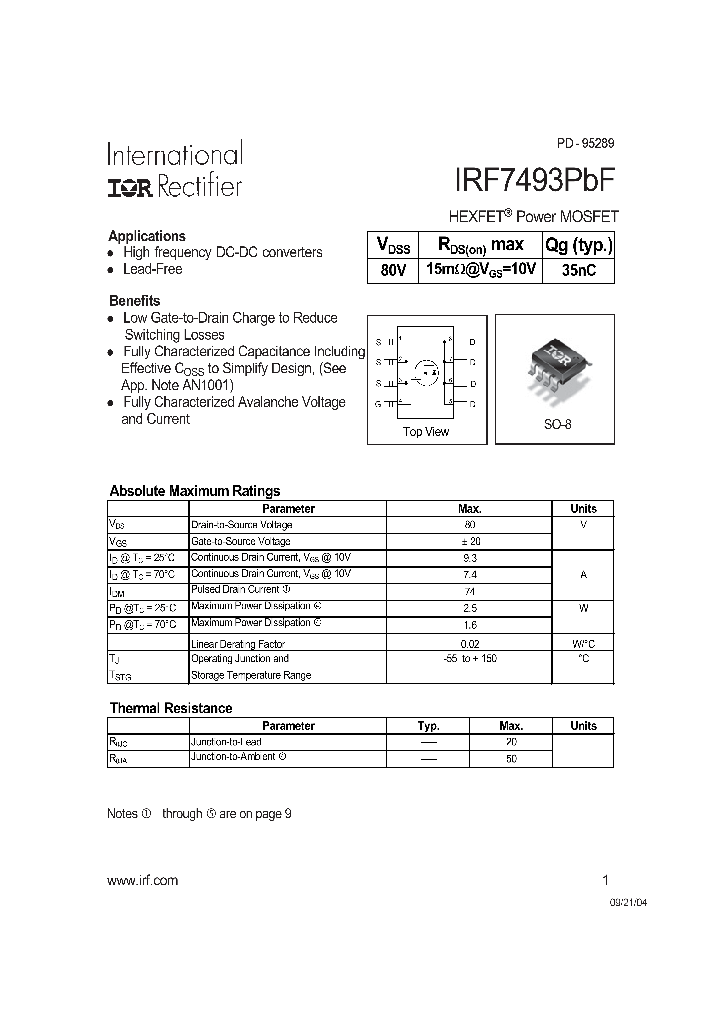 IRF7493PBF_9007837.PDF Datasheet
