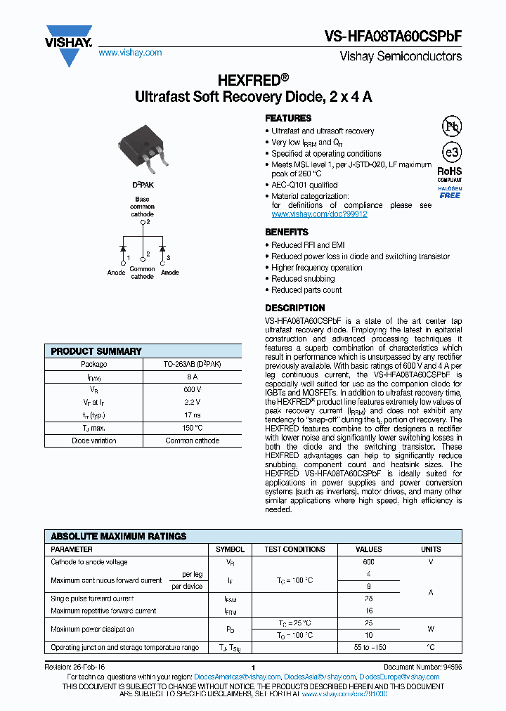 VS-HFA08TA60CSTRLP_9008860.PDF Datasheet