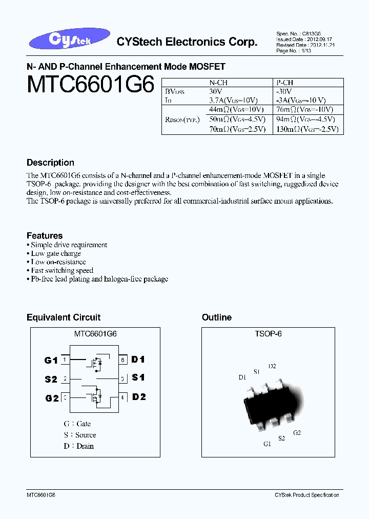 MTC6601G6_9009393.PDF Datasheet