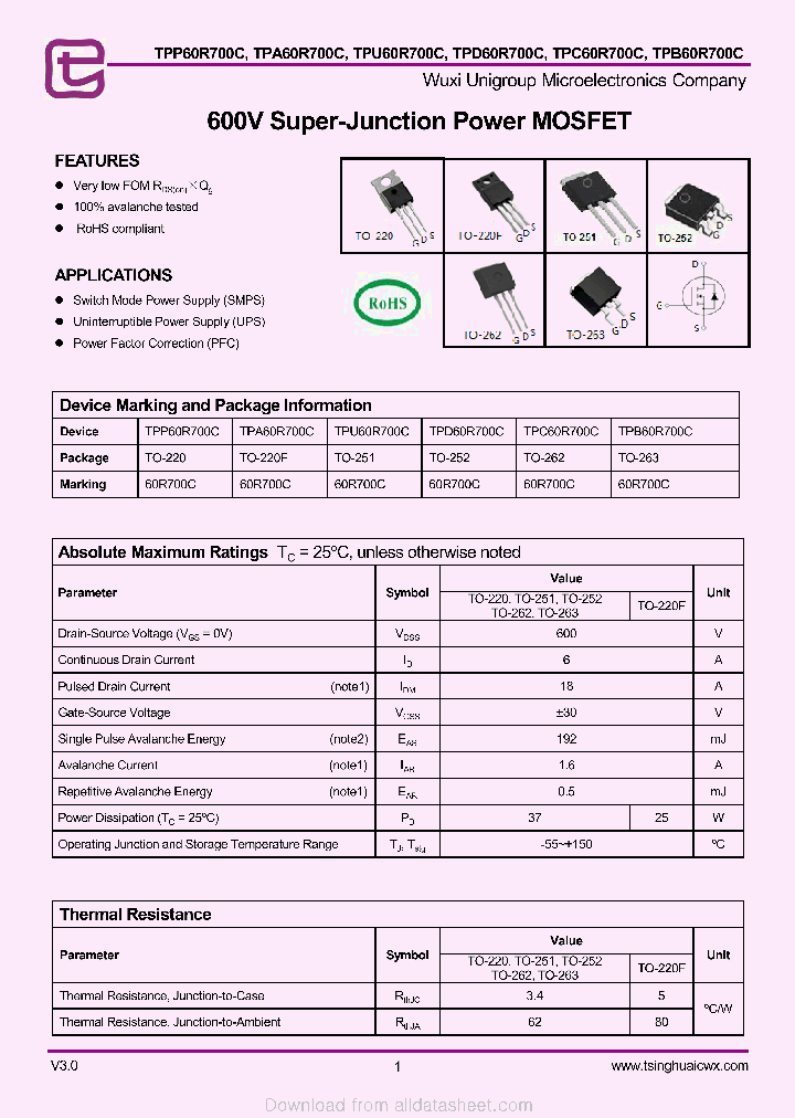 TPD60R700C_9017787.PDF Datasheet