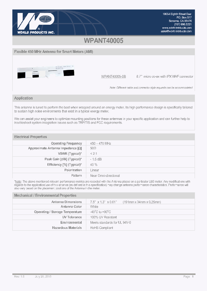 WPANT40005_9018956.PDF Datasheet