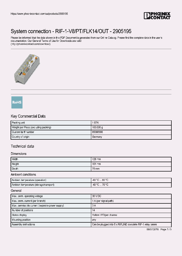 RIF-1-V8_9019664.PDF Datasheet