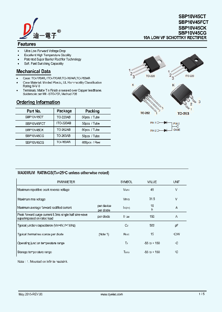 SBP10V45CT_9024609.PDF Datasheet