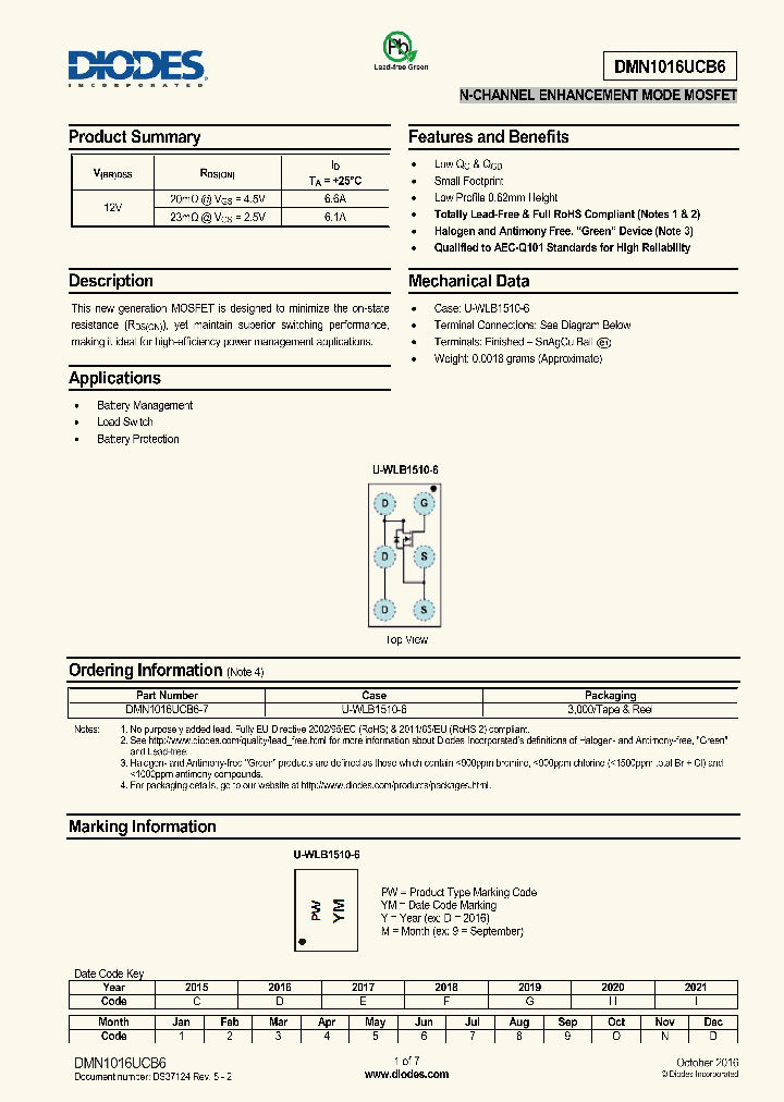 DMN1016UCB6-16_9025133.PDF Datasheet