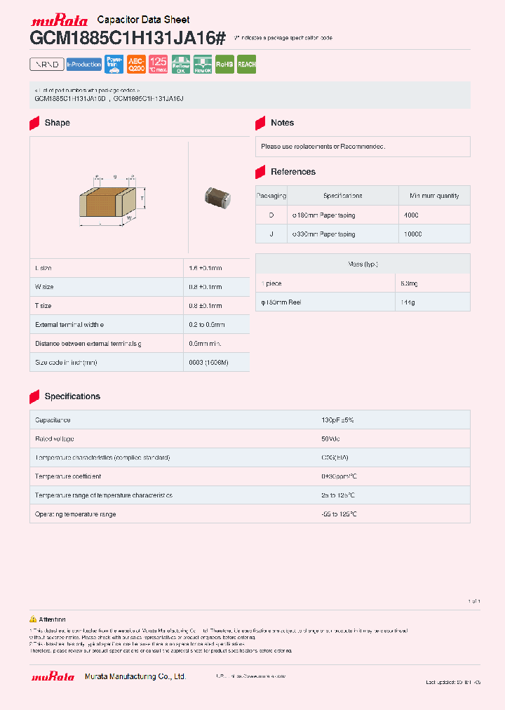 GCM1885C1H131JA16_9031287.PDF Datasheet