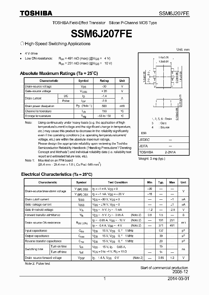 SSM6J207FE-14_9033749.PDF Datasheet