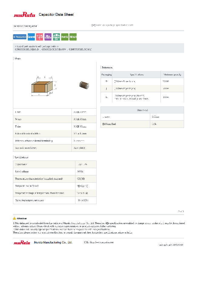 GRM0332C1H130JA01_9040683.PDF Datasheet