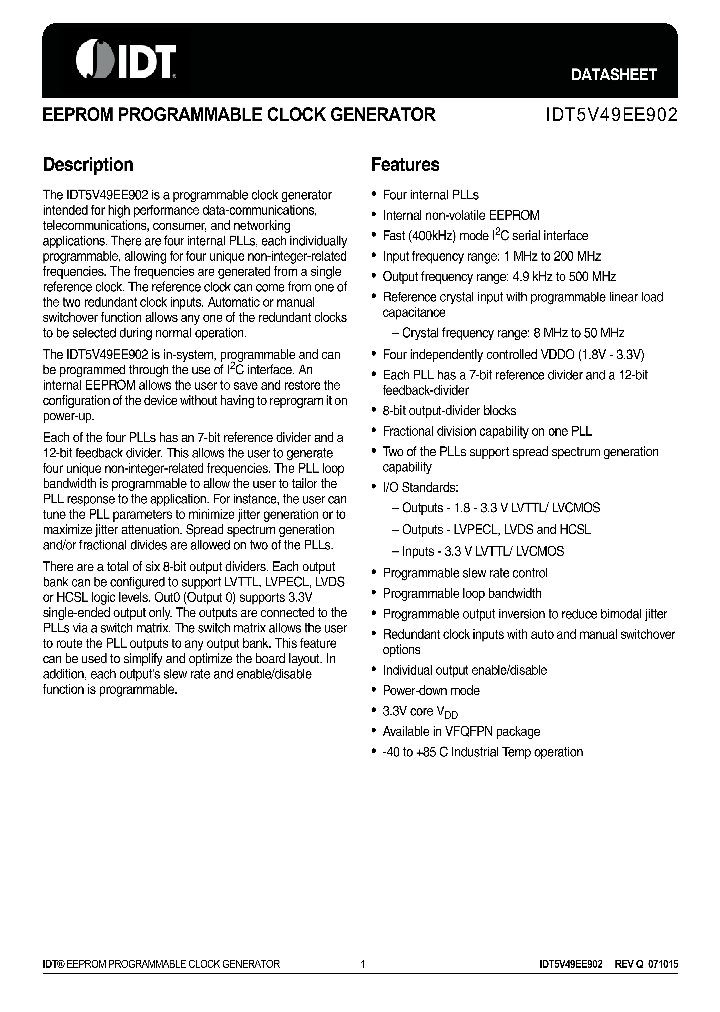 5V49EE902NLGI_9045328.PDF Datasheet