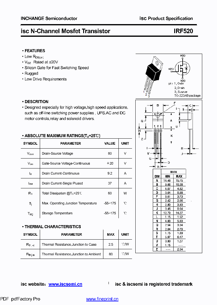 IRF521_9045357.PDF Datasheet