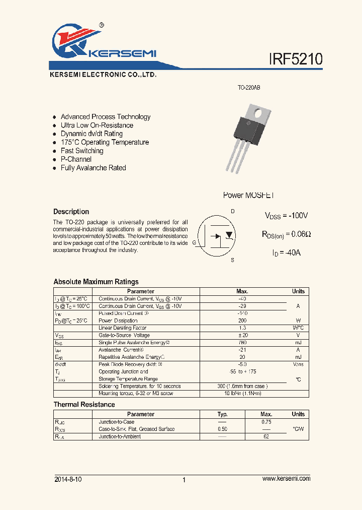 IRF5210_9051773.PDF Datasheet